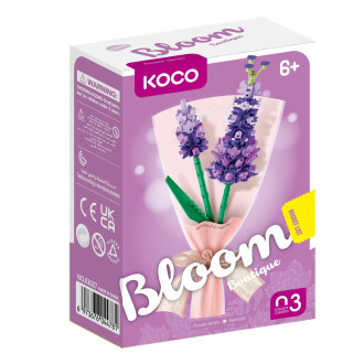 Stavebnice mini KOCO Malý pugét plast mix druhů v krabičce 8x12x4cm 12ks v boxu