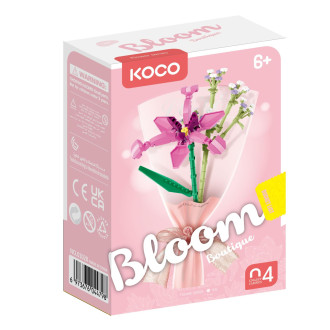 Stavebnice mini KOCO Malý pugét plast mix druhů v krabičce 8x12x4cm 12ks v boxu