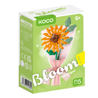Stavebnice mini KOCO Malý pugét plast mix druhů v krabičce 8x12x4cm 12ks v boxu