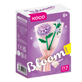 Stavebnice mini KOCO Malý pugét plast mix druhů v krabičce 8x12x4cm 12ks v boxu