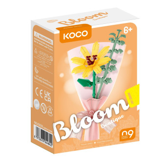 Stavebnice mini KOCO Malý pugét plast mix druhů v krabičce 8x12x4cm 12ks v boxu