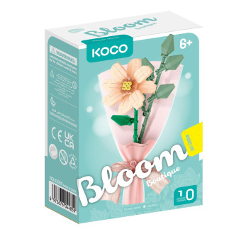 Stavebnice mini KOCO Malý pugét plast mix druhů v krabičce 8x12x4cm 12ks v boxu