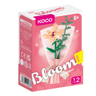 Stavebnice mini KOCO Malý pugét plast mix druhů v krabičce 8x12x4cm 12ks v boxu