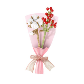 Stavebnice mini KOCO Malý pugét plast mix druhů v krabičce 8x12x4cm 12ks v boxu