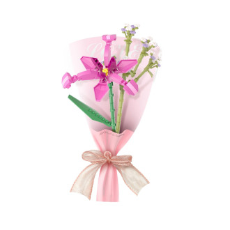 Stavebnice mini KOCO Malý pugét plast mix druhů v krabičce 8x12x4cm 12ks v boxu