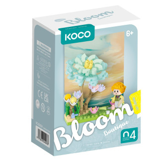Stavebnice mini KOCO Květinová scenérie plast 6 druhů v krabičce 10x14x6cm 6ks v boxu