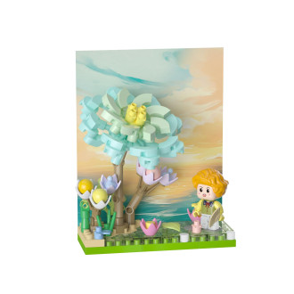 Stavebnice mini KOCO Květinová scenérie plast 6 druhů v krabičce 10x14x6cm 6ks v boxu