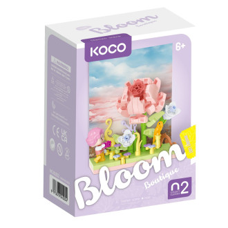 Stavebnice mini KOCO Květinová scenérie plast 6 druhů v krabičce 10x14x6cm 6ks v boxu