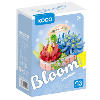 Stavebnice mini KOCO Kouzlo sukulentů plast 271ks v krabičce 11x15x6cm