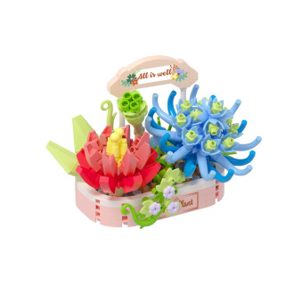 Stavebnice mini KOCO Kouzlo sukulentů plast 271ks v krabičce 11x15x6cm
