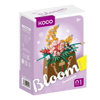 Stavebnice mini KOCO Květina v kabelce plast 245ks v krabičce 11x15x6cm