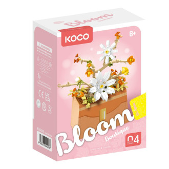 Stavebnice mini KOCO Květina v kabelce plast 232ks v krabičce 11x15x6cm