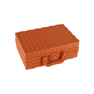 Piknikový košík se sadou nádobí plast 22ks 24x18x8cm 24m+