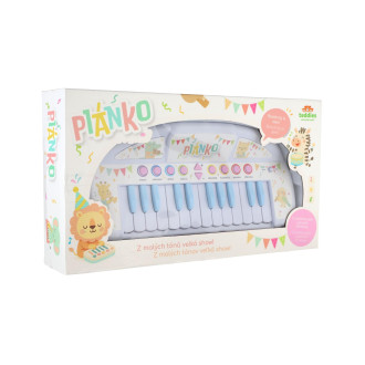 Piánko zvířátka plast 35cm pro nejmenší na baterie se zvukem v krabici 43x24x9cm