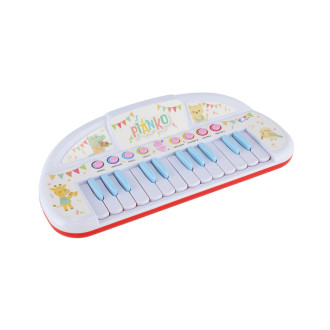 Piánko zvířátka plast 35cm pro nejmenší na baterie se zvukem v krabici 43x24x9cm