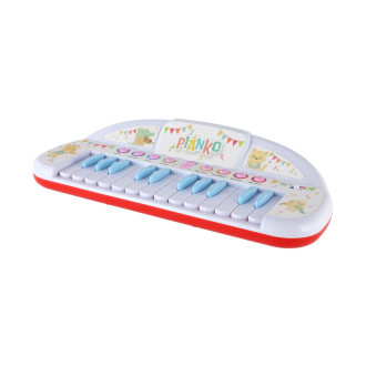 Piánko zvířátka plast 35cm pro nejmenší na baterie se zvukem v krabici 43x24x9cm