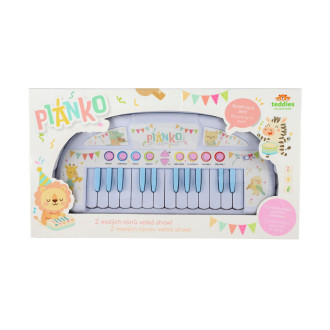 Piánko zvířátka plast 35cm pro nejmenší na baterie se zvukem v krabici 43x24x9cm