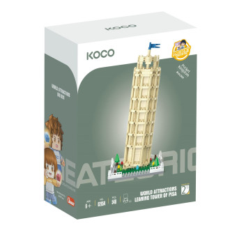 Stavebnice mini KOCO Věž v Pise plast 548 ks v krabičce 13x16,5x7cm
