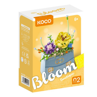Stavebnice mini KOCO Květina v kabelce plast 223ks v krabičce 11x15x6cm