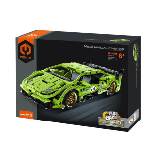 Stavebnice iM.MASTER auto sportovní plast 457 dílků na zpětné natažení v krabici 31x23x6,5cm