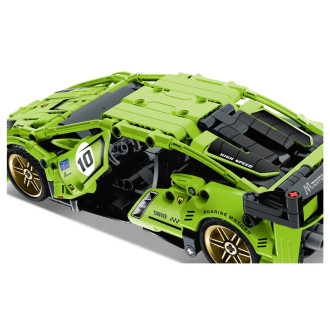 Stavebnice iM.MASTER auto sportovní plast 457 dílků na zpětné natažení v krabici 31x23x6,5cm