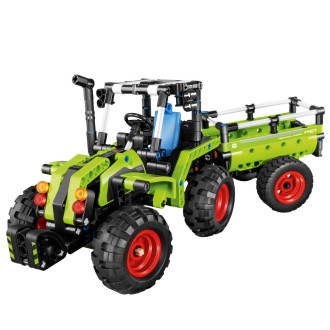 Stavebnice iM.MASTER traktor/traktor s valníkem 2v1 plast 346 dílků v krabici 31x23x6,5cm