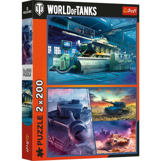 Puzzle 2v1 World of tanks 2x200 dílků 41x27,5cm v krabici 26x34x4,5cm