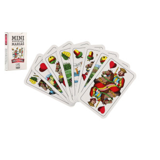 Mariáš MINI dvouhlavý společenská hra karty 32ks v papírové krabičce 5x7cm