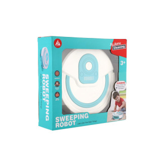 Robotický vysavač plast 17cm na baterie se zvukem v krabici 22x20x6cm