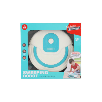 Robotický vysavač plast 17cm na baterie se zvukem v krabici 22x20x6cm
