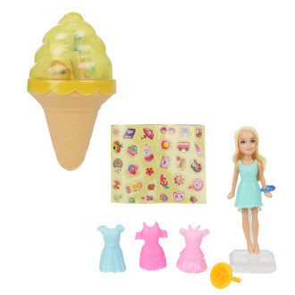 Panenka ve zmrzlince mini s doplňky 12cm 4 barvy