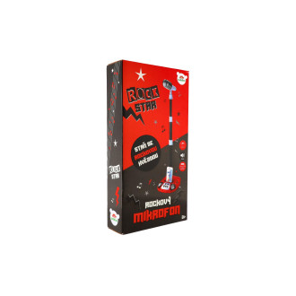 Mikrofon karaoke ROCK STAR plast na baterie se světlem se zvukem v krabici 23x45x8cm