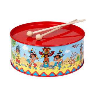 Bubínek indiáni kov průměr 20cm výška 9cm bez popruhu