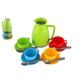 Sada nádobí na čaj plast 13ks v síťce 11x20x11cm 12m+