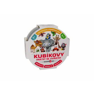 Kubíkovy hrátky se zvířátky 3v1 v plechové krabičce 10x4 cm  4ks v boxu