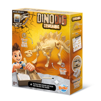 BUKI DinoDIG Stegosaurus vykopávka s kostrou a fosílií