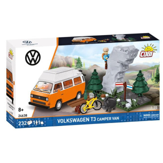 Cobi 24638 Volkswagen T3 Camper Van, 1:35, 232 kostek