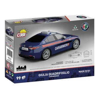 Cobi 24654 Alfa Romeo Giulia Quadrifoglio Carabinieri, 1:35, 99 kostek