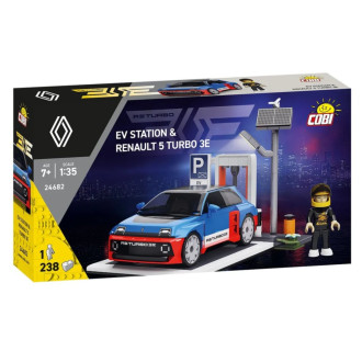 Cobi 24682 EV STATION & Renault 5 TURBO 3E, 1:35, 238 kostek