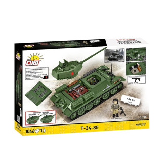 Cobi 2683 II WW Tank T-34-85, 1:28, 1046 kostek, 1 figurka