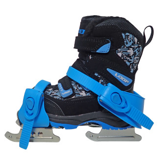 Dětské dvoubřité roztahovací brusle Kačenky modré, délka 14-19cm
