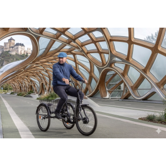 Elektrická tříkolka pro seniory Liberty Comfy 24" 6spd Disk, modrá, 36V 10,4Ah