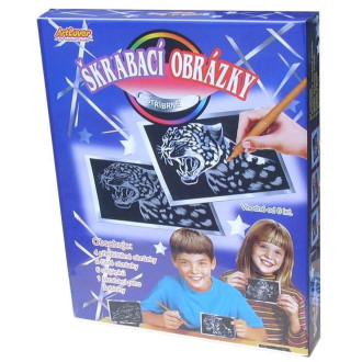 Škrabací obrázky - Stříbrné 6ks