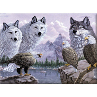 Royal Langnickel malování podle čísel - Vlci a orli, 40x30 cm