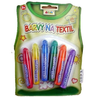 Základní barvy na textil 6 ks