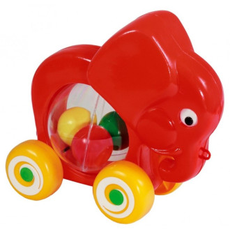 Slon s míčky na kolečkách 20cm