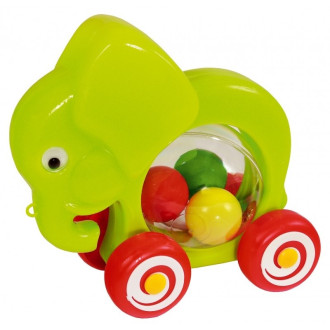 Slon s míčky na kolečkách 20cm