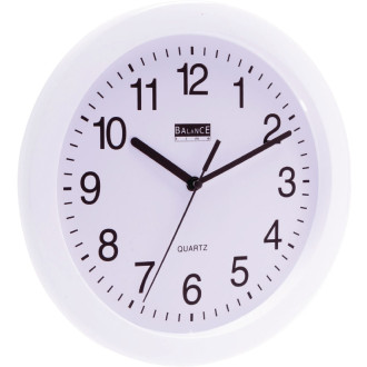 Balance Nástěnné plastové hodiny, Bílé 25 cm