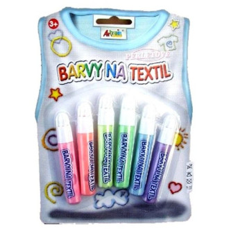 Perleťové konturovací barvy na textil 6 ks