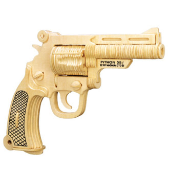 Woodcraft dřevěné 3D puzzle - Pistole S&W, 16,5 x 23 x 3 cm
